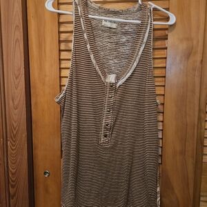 Free People Brown Striped Tank Top S, NWoT